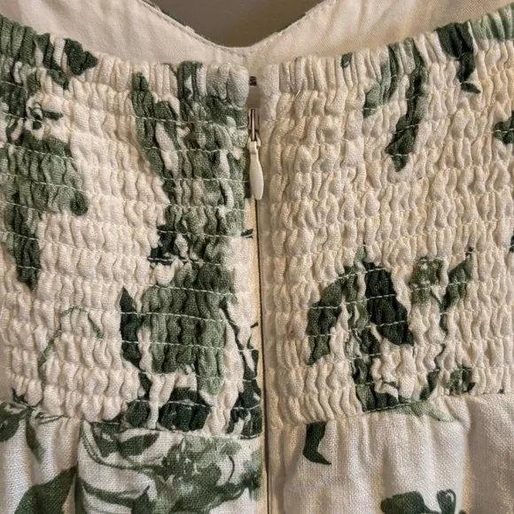 Abercrombie & Fitch Tall Corset Seamed Linen Blend Floral Mini Dress - Picture 6 of 8